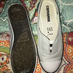 Light gray slip on converse